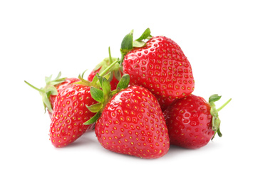 Photo of Delicious fresh ripe strawberries isolated on white