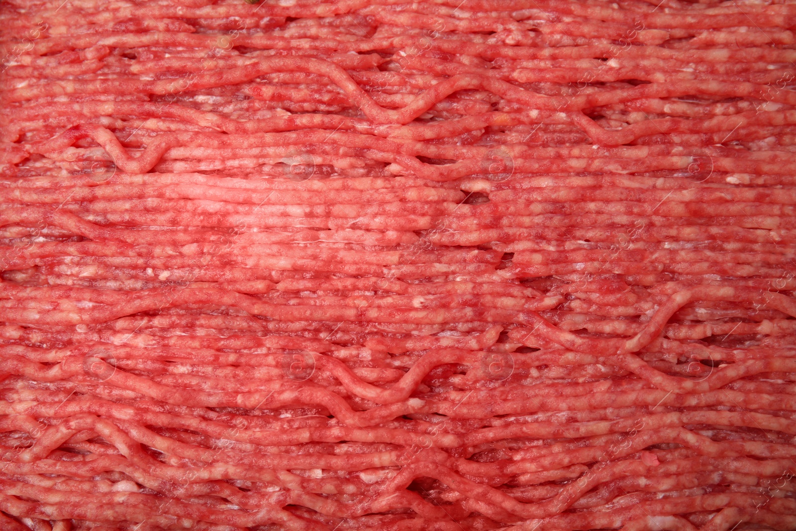 Photo of Raw fresh minced meat as background, closeup view