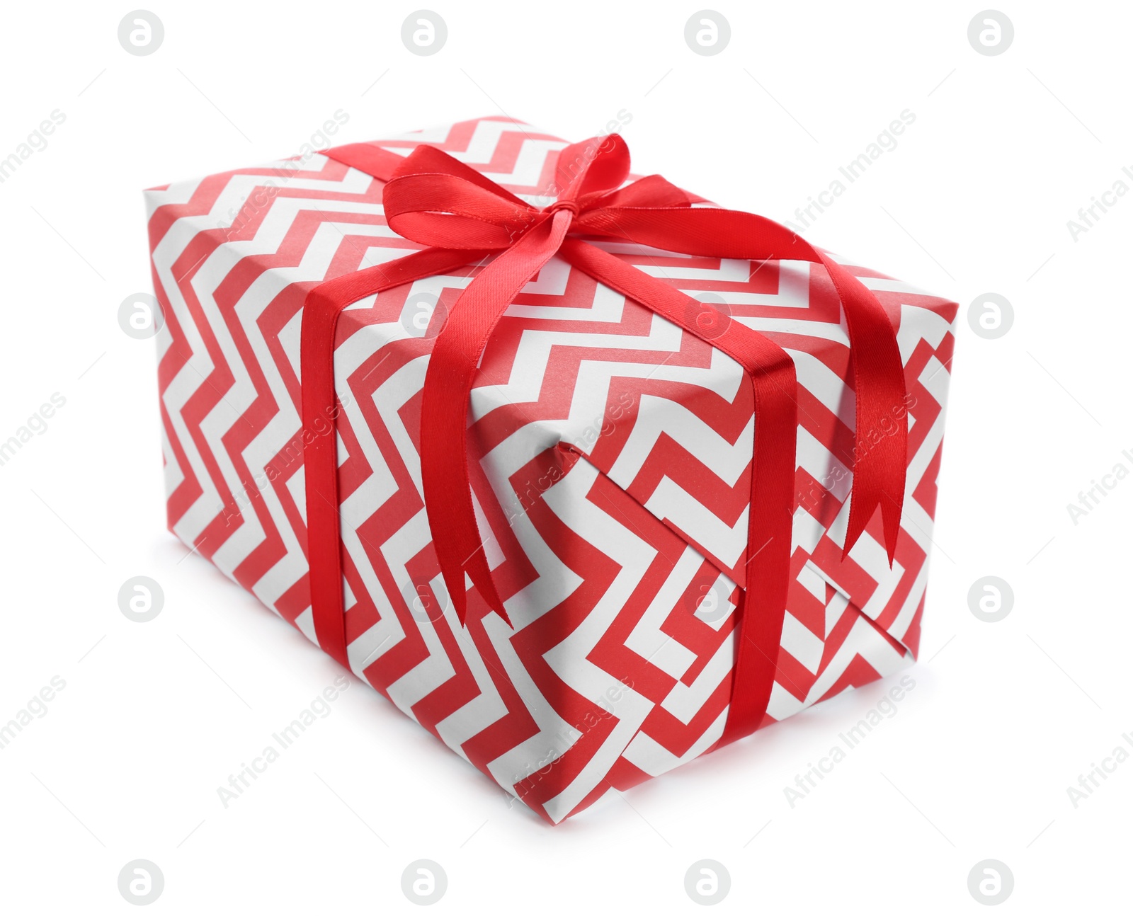 Photo of Elegant gift box with bow on white background