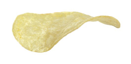 One tasty potato chip isolated on white