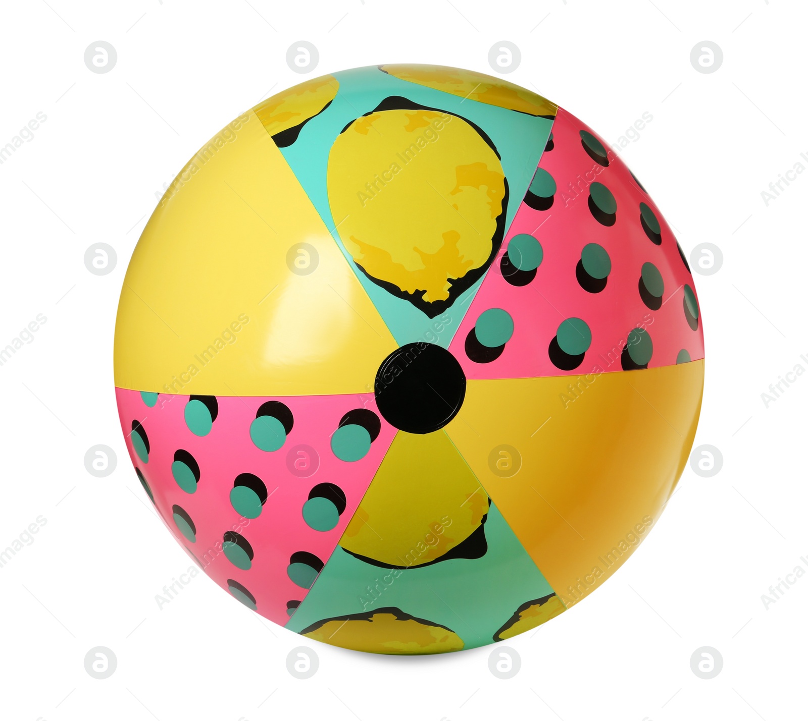 Photo of Inflatable colorful beach ball isolated on white