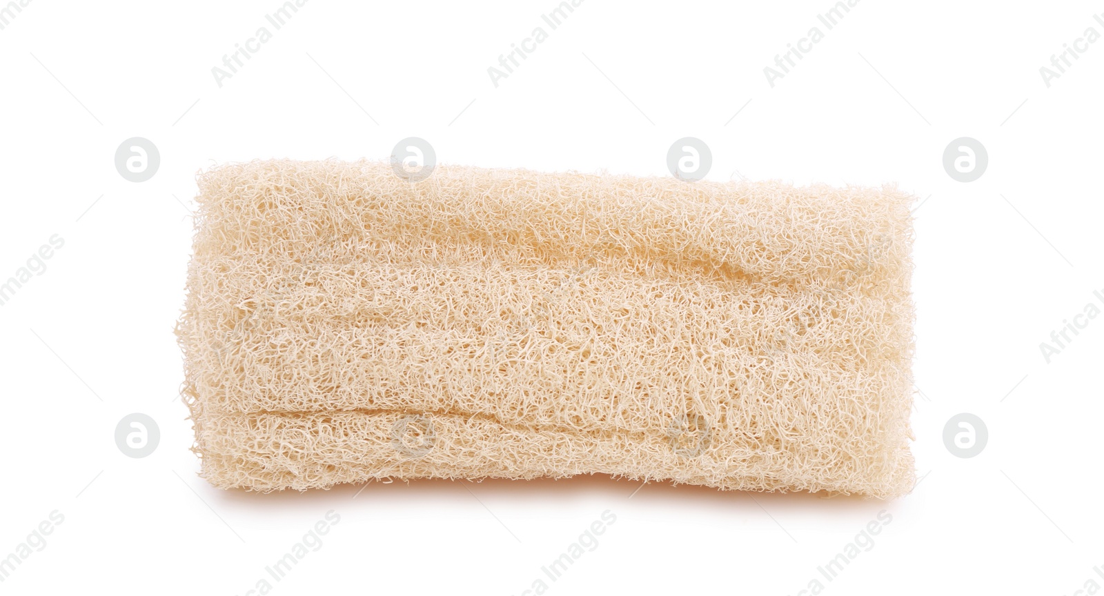 Photo of Loofah sponge isolated on white. Personal hygiene product