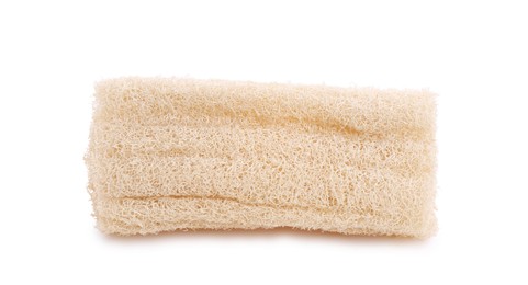 Photo of Loofah sponge isolated on white. Personal hygiene product