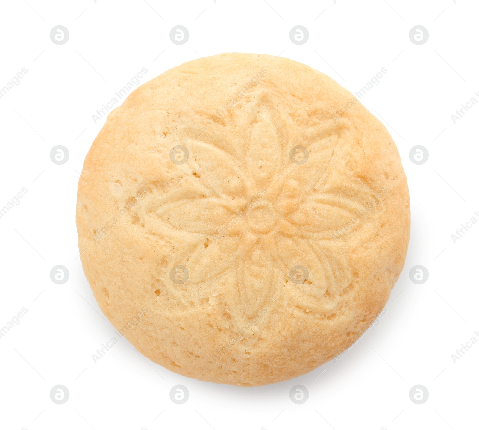 Photo of Tasty cookie for Islamic holidays on white background, top view. Eid mubarak