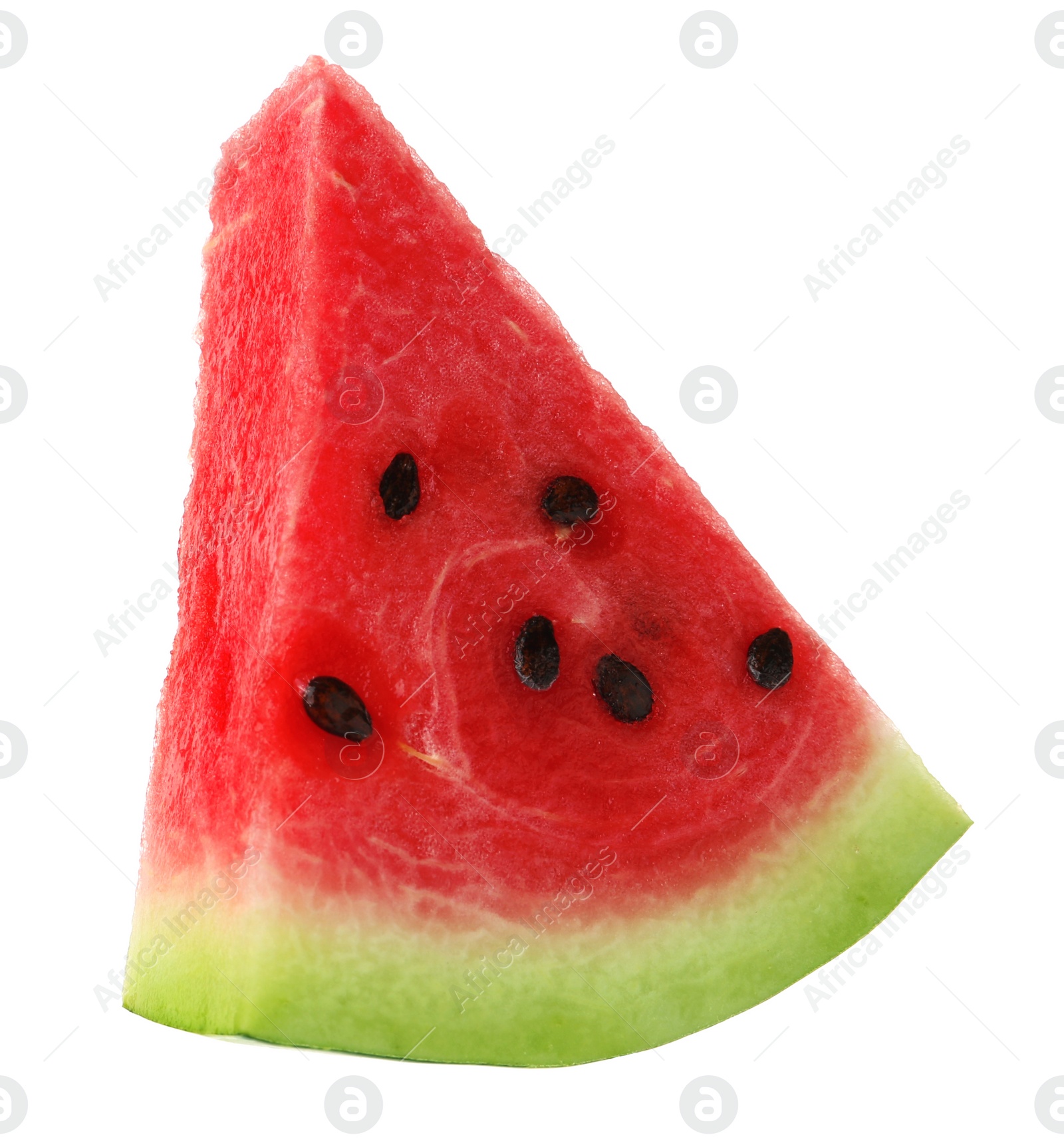 Photo of Slice of delicious ripe watermelon isolated on white