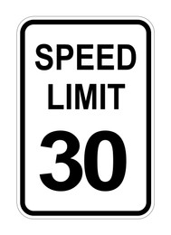 Traffic sign SPEED LIMIT 30 on white background, illustration
