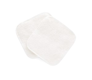 Photo of Soft clean cotton pads on white background, top view