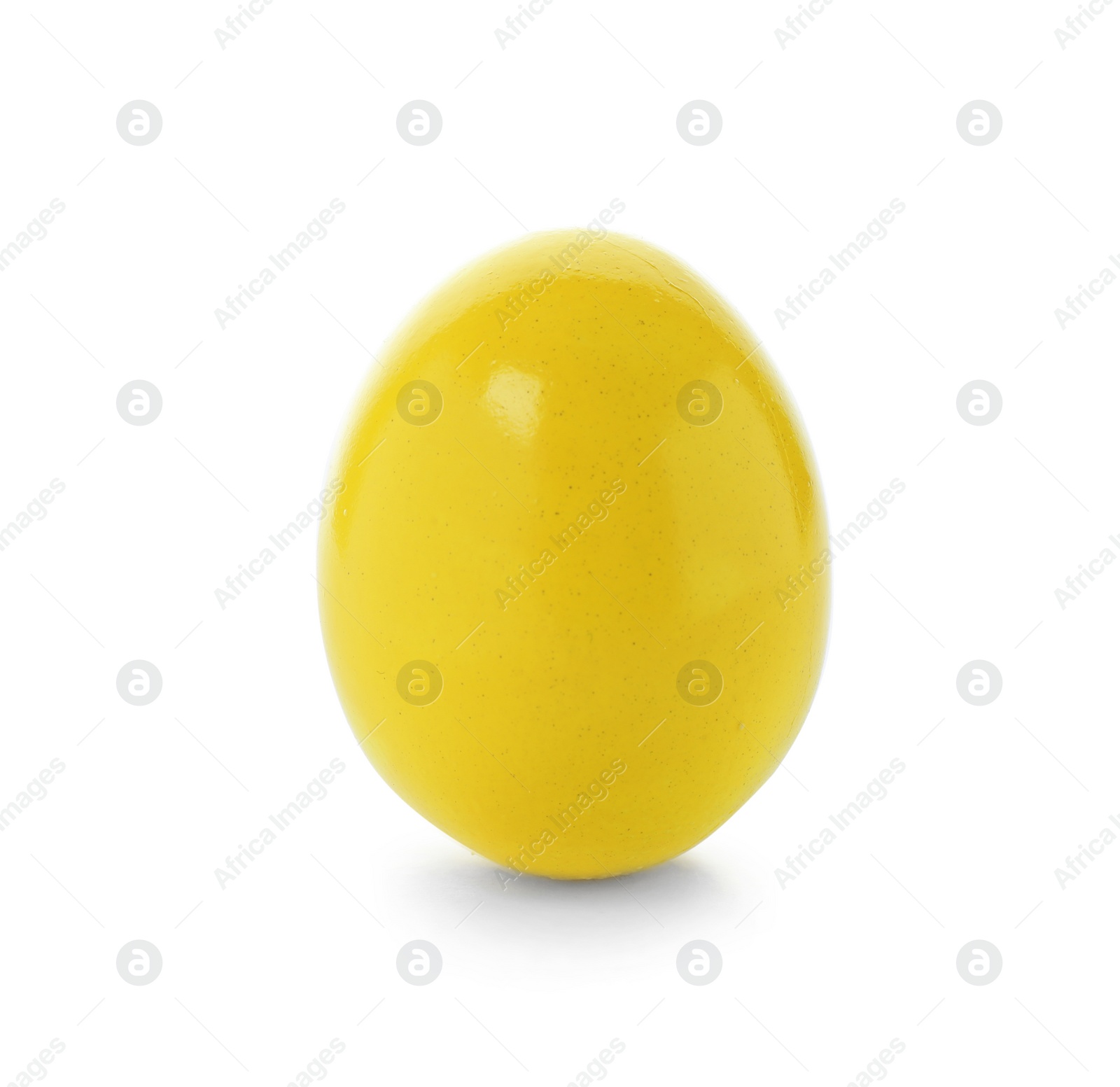 Photo of Dyed Easter egg on white background. Festive tradition