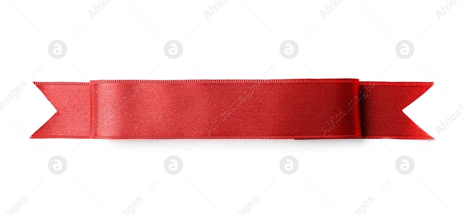 Photo of Beautiful satin ribbon on white background. Mockup for design