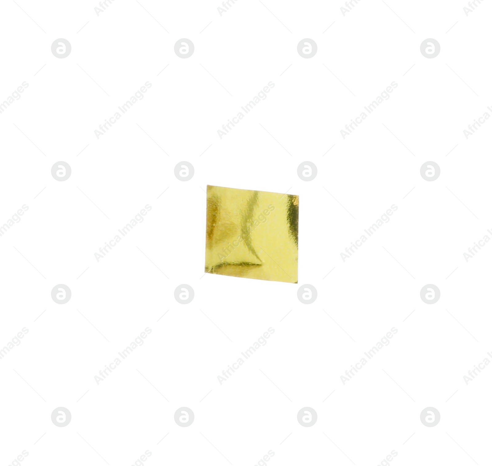Photo of Piece of golden confetti isolated on white