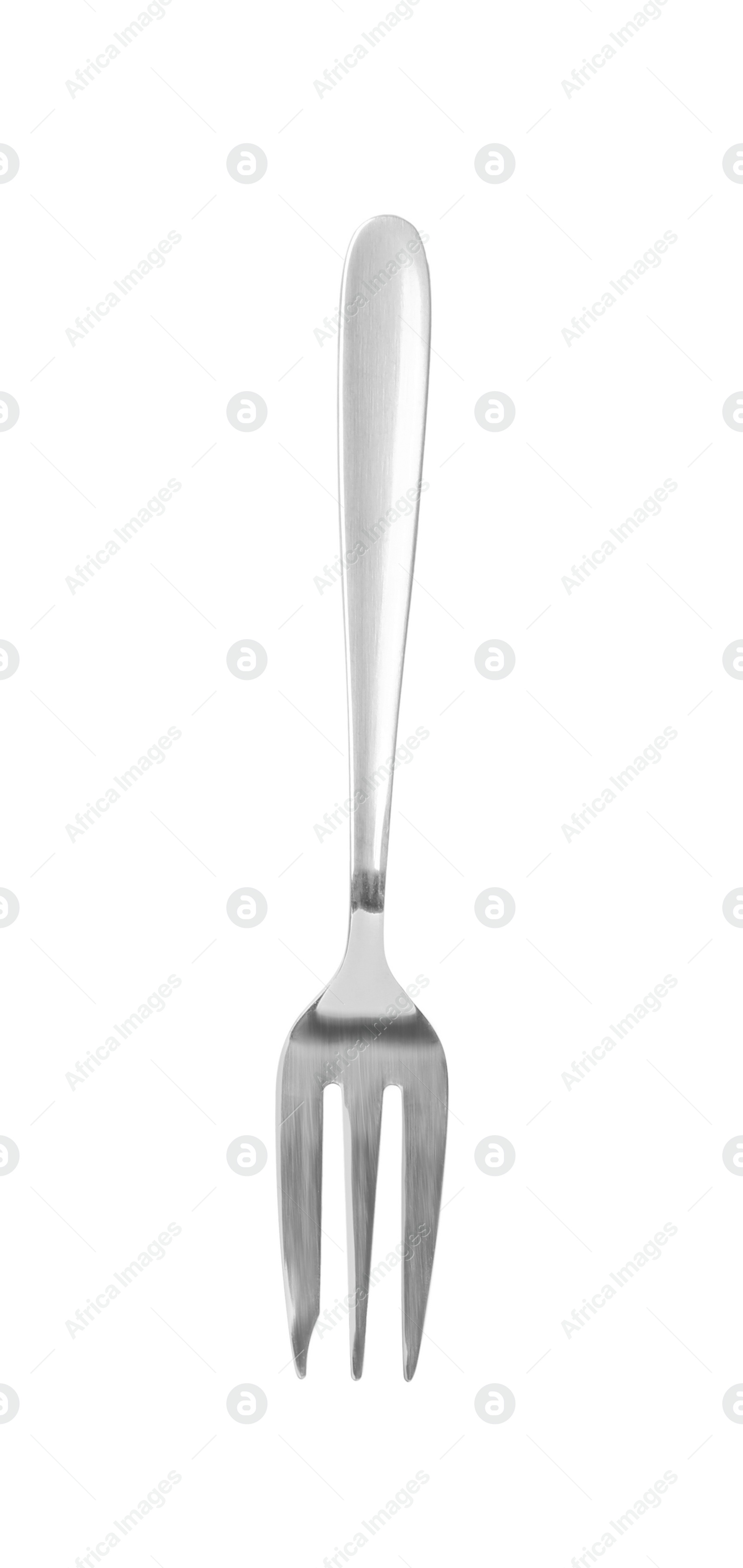 Photo of New clean shiny fork isolated on white