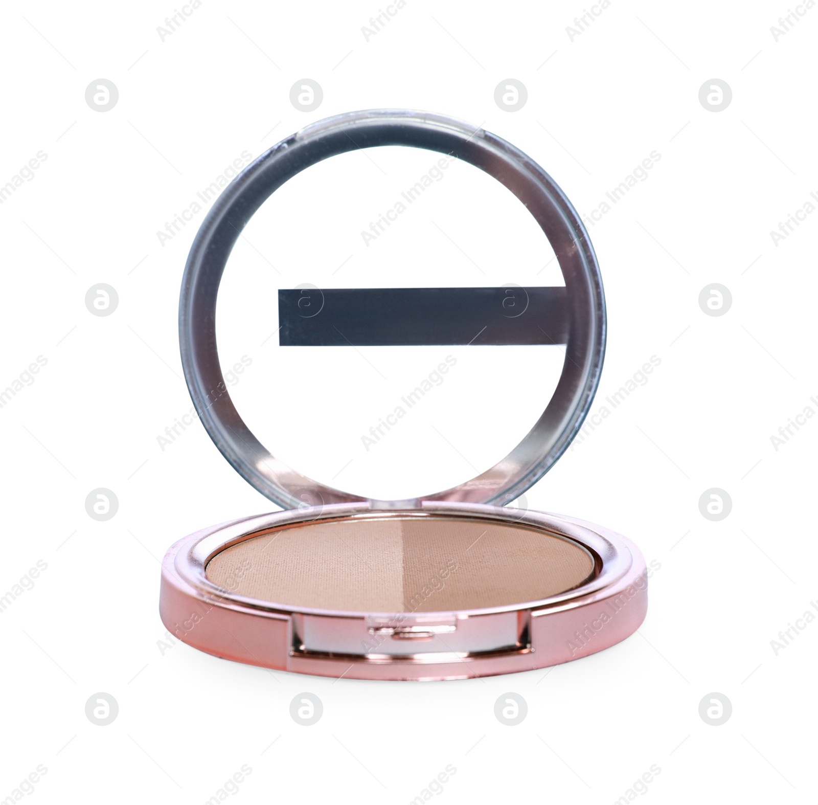 Photo of One face powder isolated on white. Makeup product