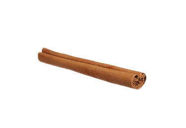 Aromatic dry cinnamon stick isolated on white