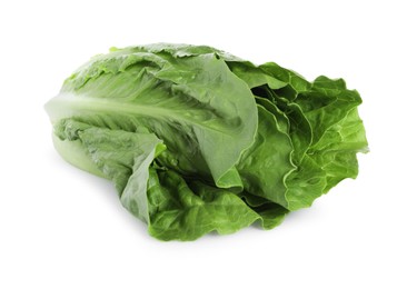 Photo of Fresh green romaine lettuce isolated on white