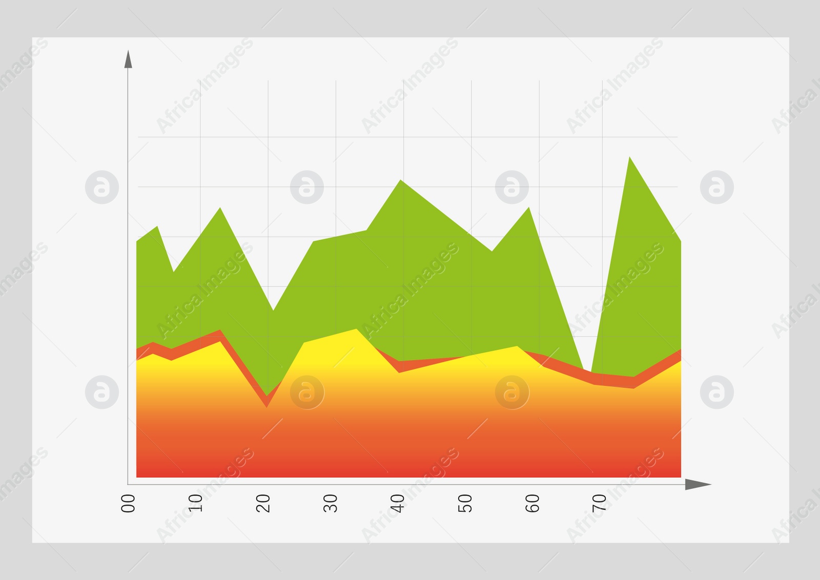 Illustration of  colorful graph on white background