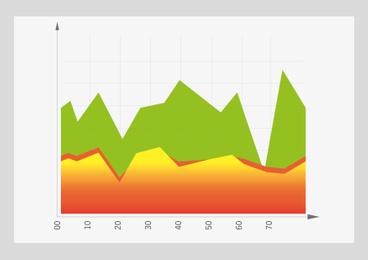 Illustration of colorful graph on white background