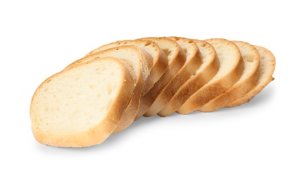 Photo of Slices of wheat bread isolated on white