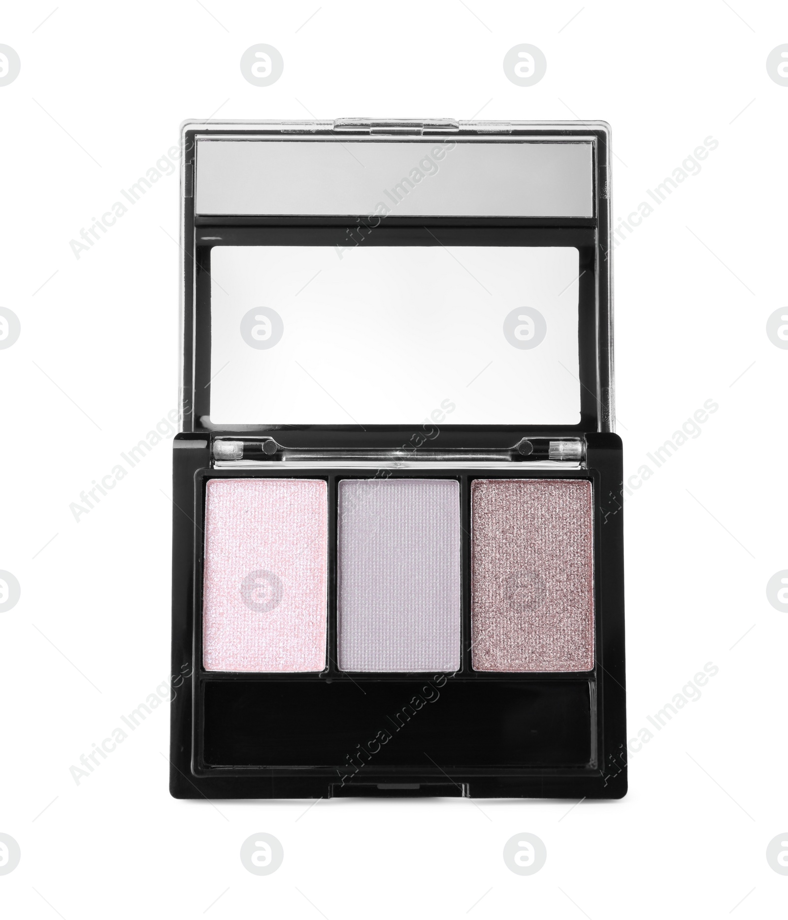 Photo of Eye shadow palette isolated on white. Makeup product