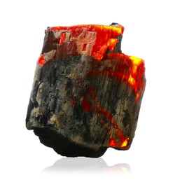 Photo of Piece of smoldering coal isolated on white