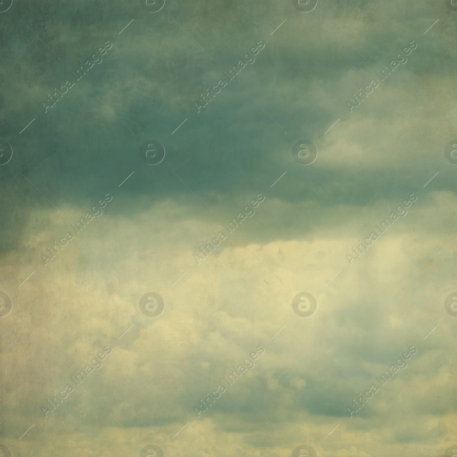 Image of View of beautiful sky with clouds. Retro style filter 