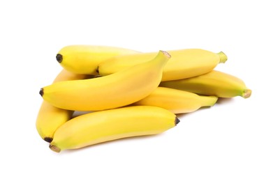 Photo of Sweet ripe baby bananas isolated on white