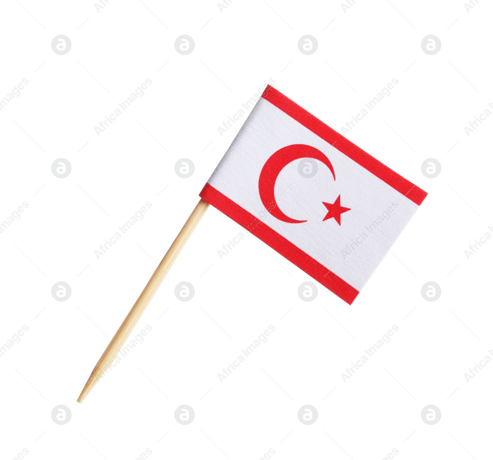 Photo of Small paper flag of North Cyprus isolated on white