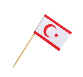 Small paper flag of North Cyprus isolated on white