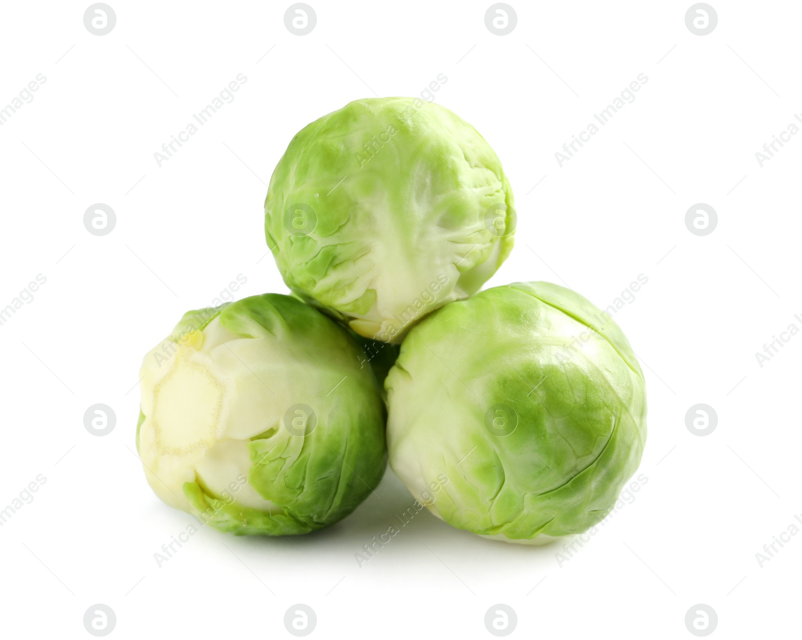 Photo of Tasty fresh Brussels sprouts isolated on white