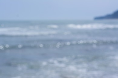 Photo of Blurred view of seascape, bokeh effect. Summer vacation