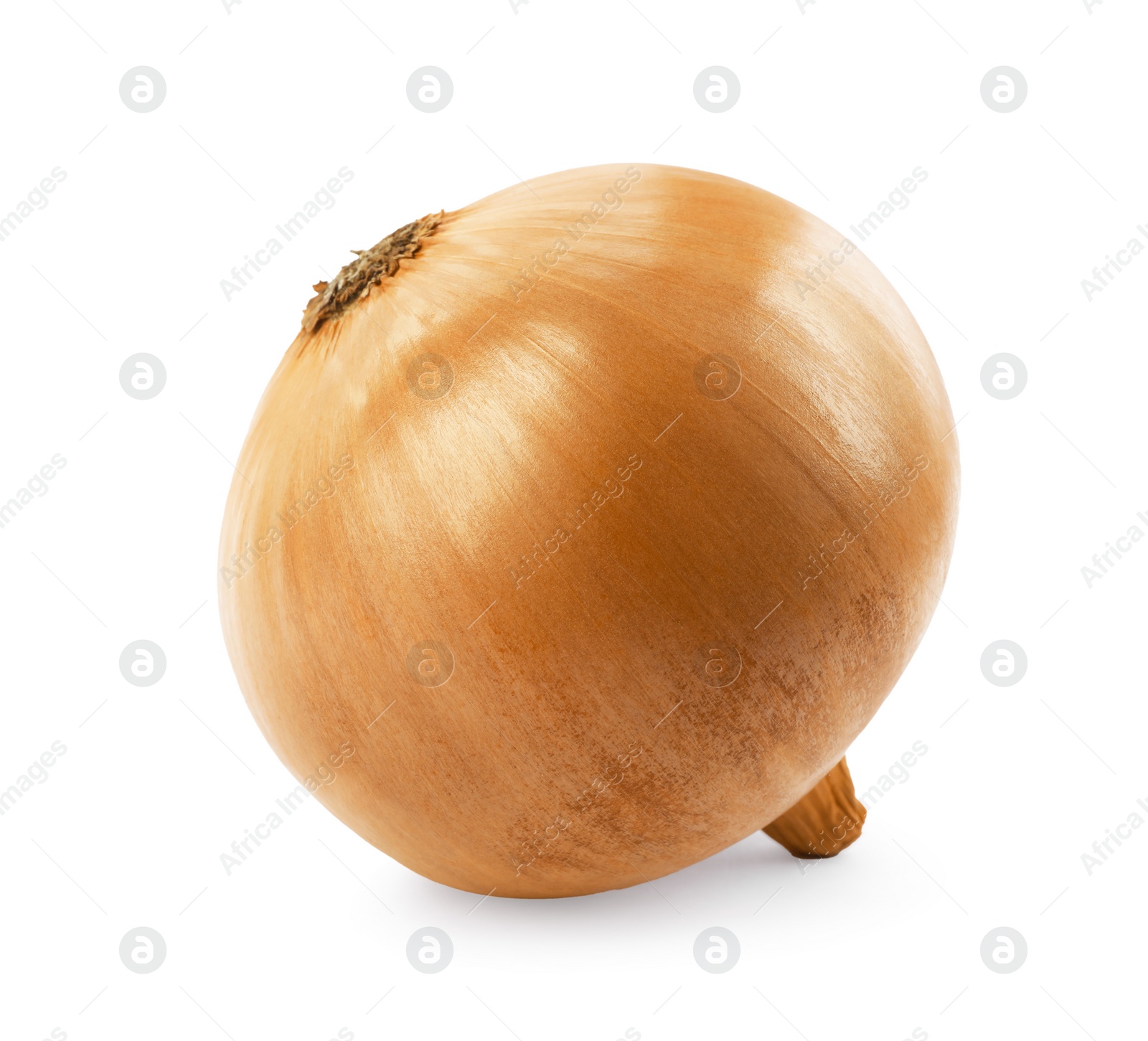 Photo of One yellow fresh onion isolated on white