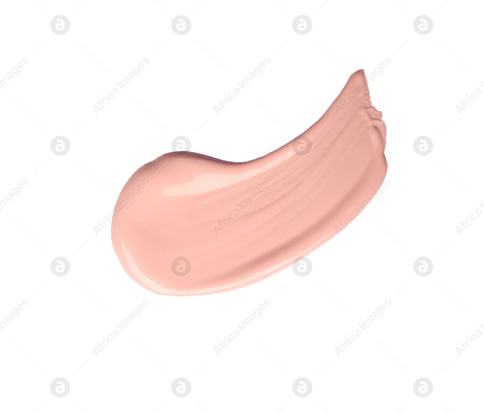 Photo of Stroke of pink color correcting concealer isolated on white