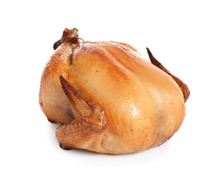 Photo of Delicious cooked whole turkey on white background