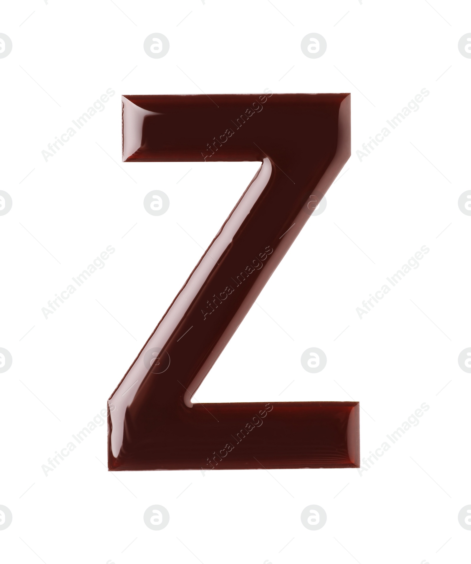 Photo of Chocolate letter Z on white background, top view