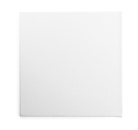 Photo of Blank canvas isolated on white. Mockup for design