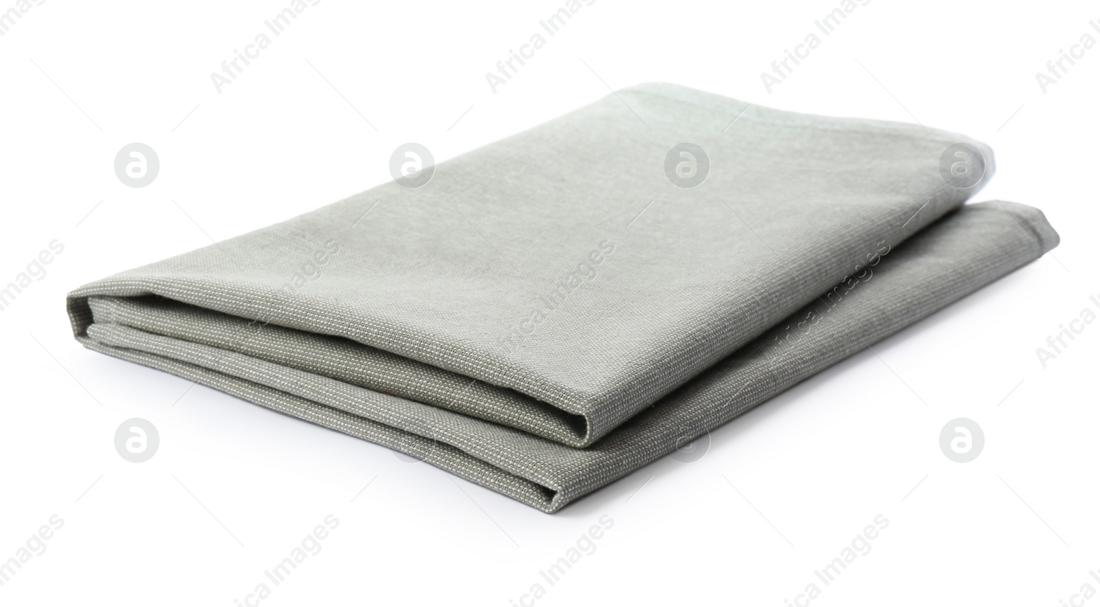 Photo of Light grey towel for kitchen isolated on white