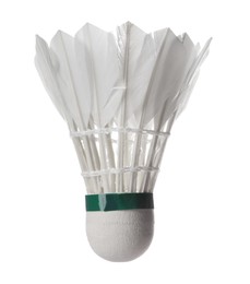 One feather badminton shuttlecock isolated on white