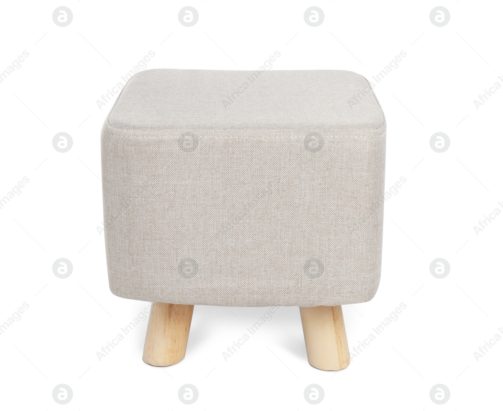 Photo of Stylish new beige ottoman isolated on white