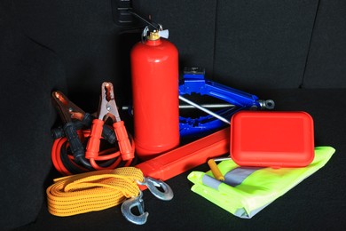 Photo of Set of car safety equipment in trunk