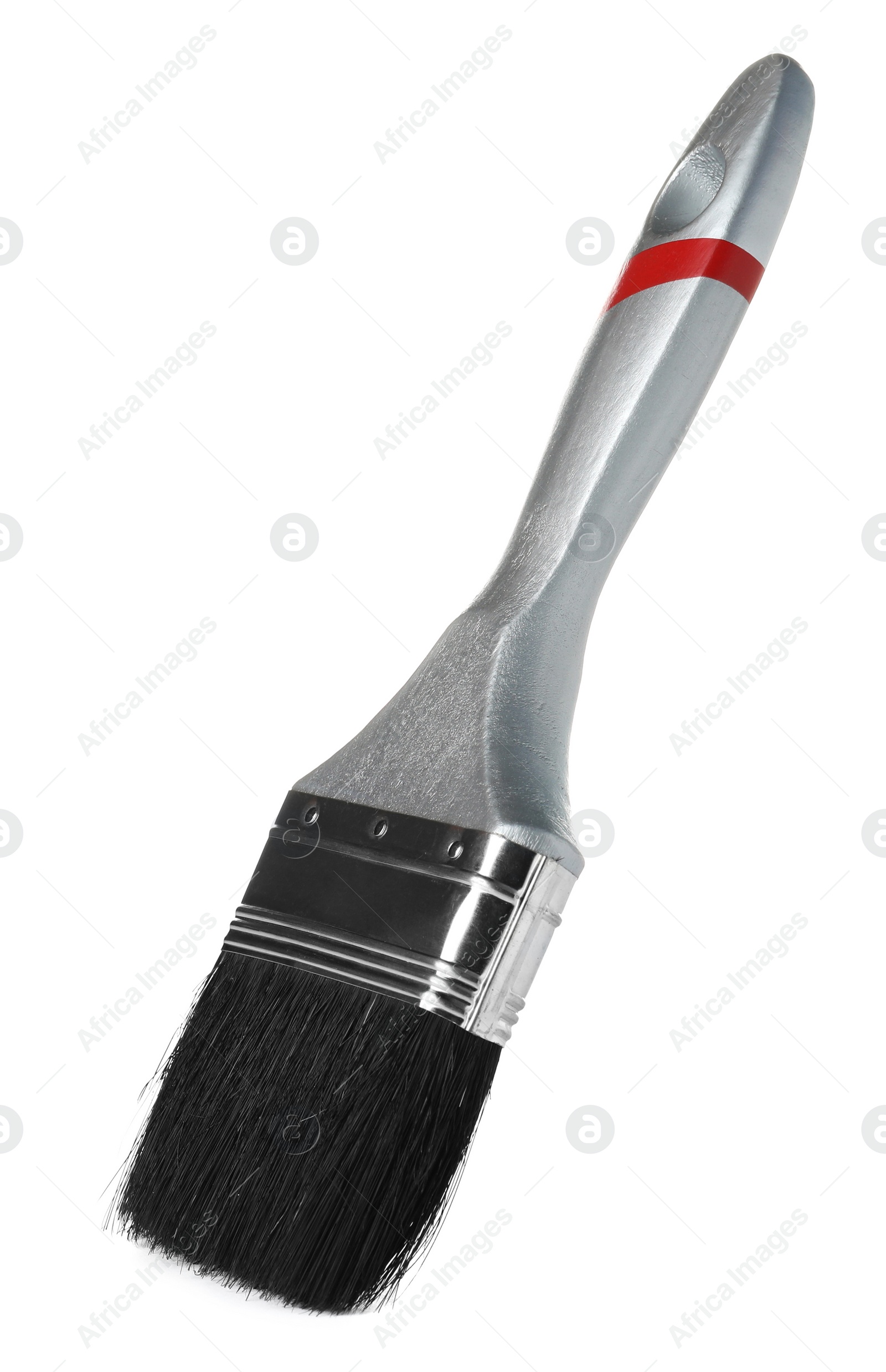 Photo of New paint brush on white background. Decorating tool