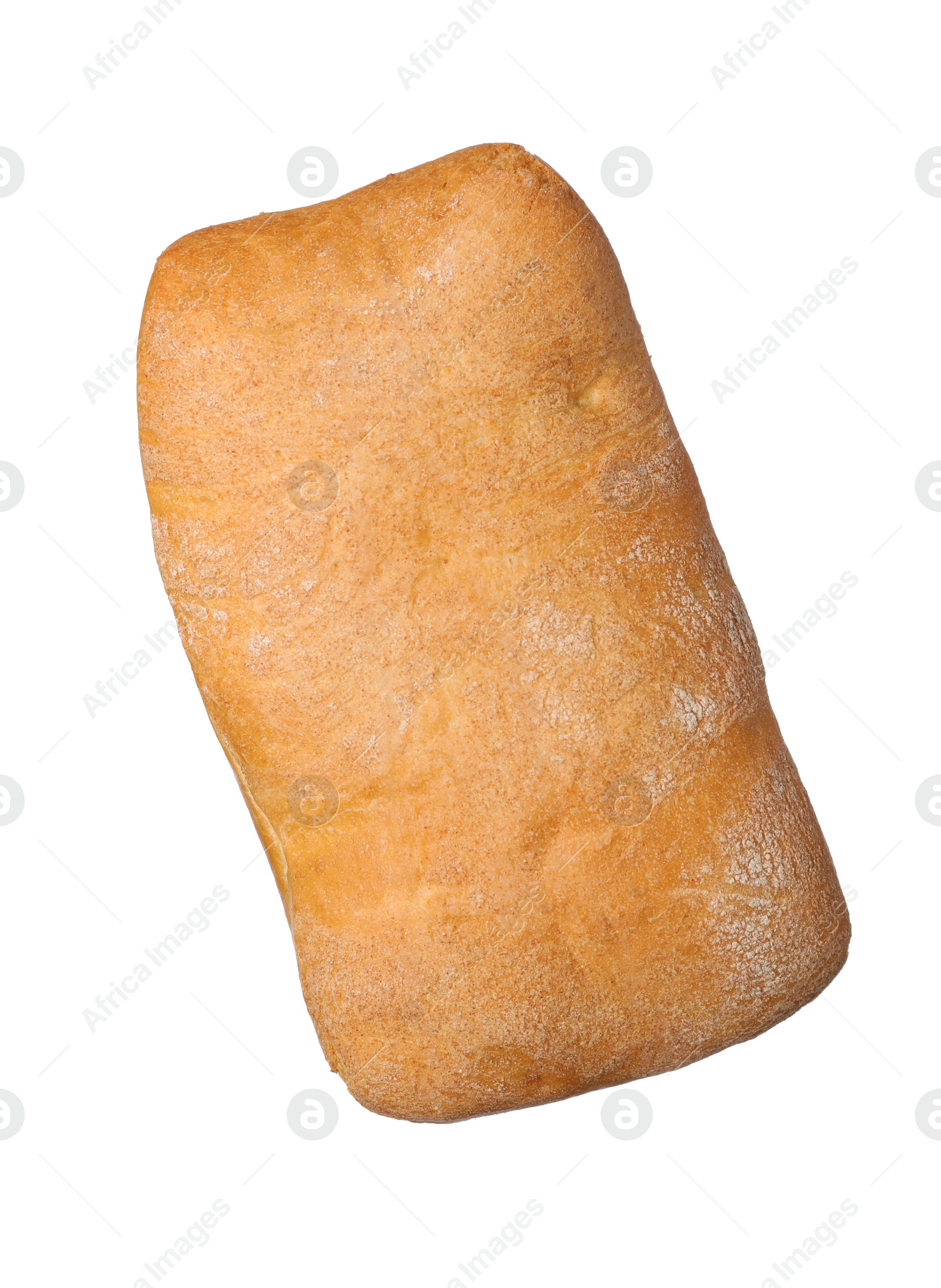 Photo of Delicious freshly baked crispy ciabatta isolated on white