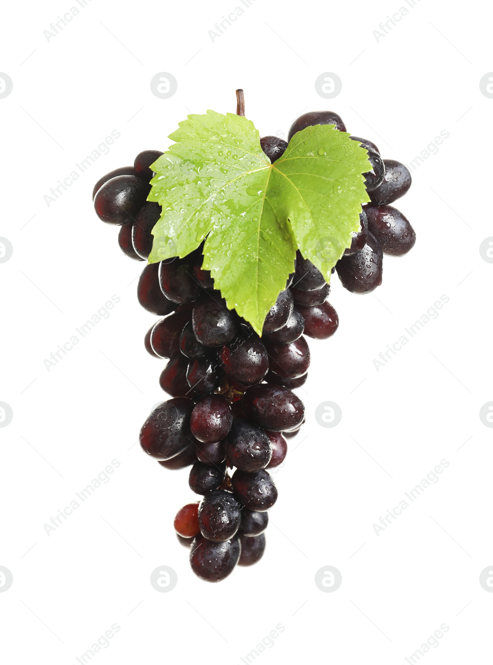 Photo of Bunch of fresh ripe juicy grapes on white background