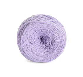 Soft violet woolen yarn isolated on white