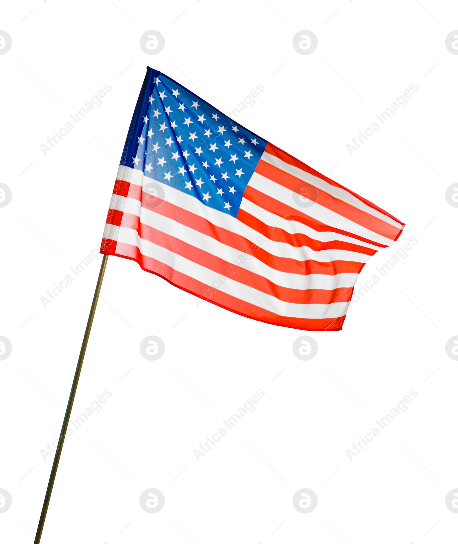 Photo of Flag of USA isolated on white. National symbol