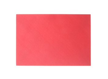 Photo of Red paper envelope isolated on white. Mail service