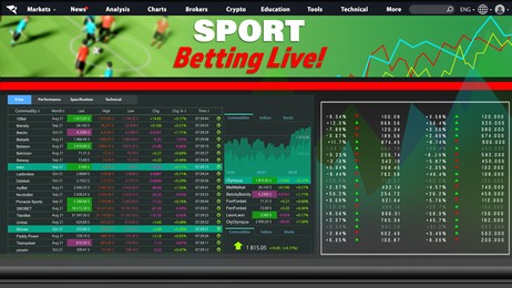 Illustration of Page of sports betting site with data