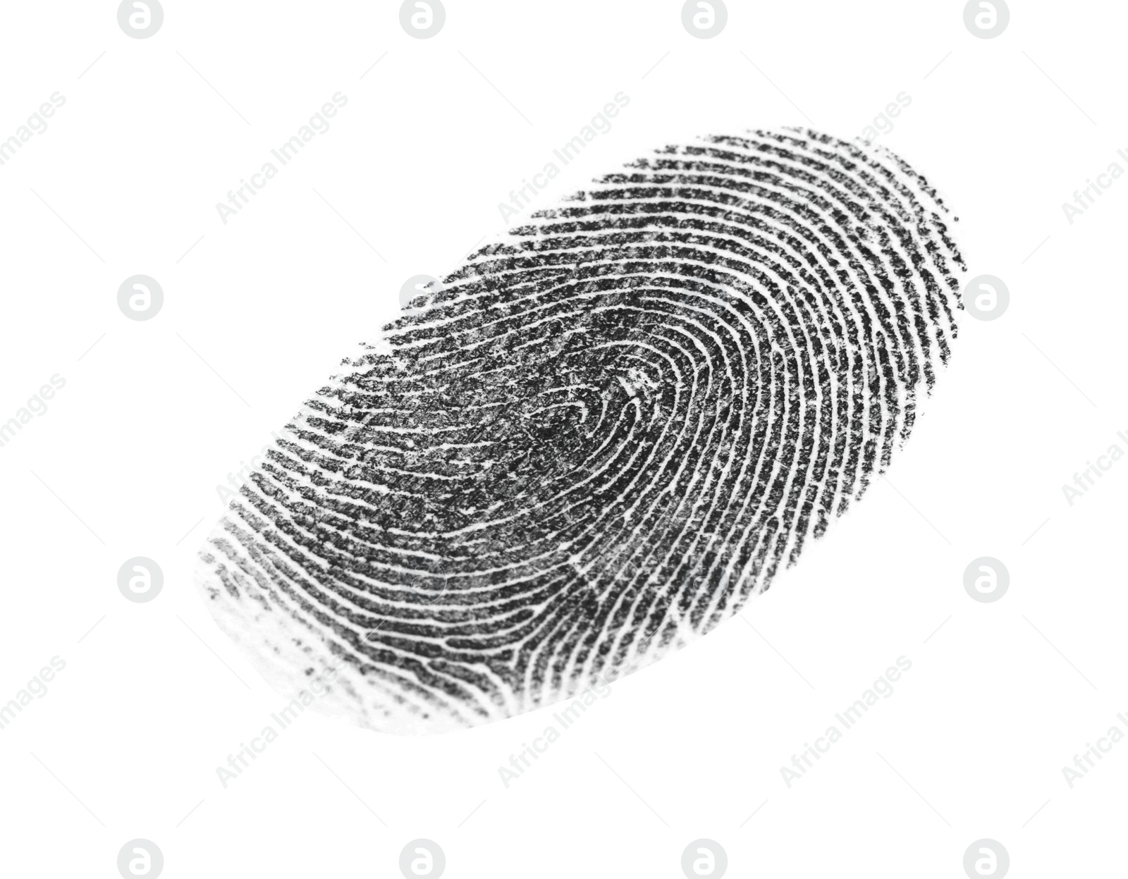 Photo of Black fingerprint made with ink on white background