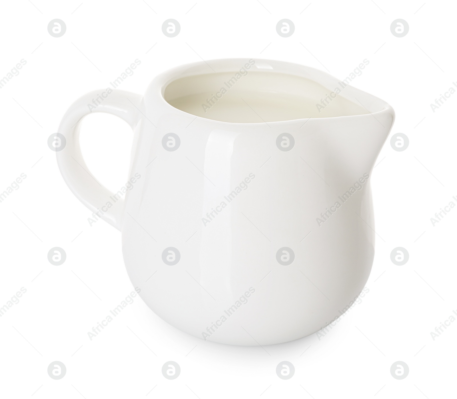 Photo of Jug of fresh milk isolated on white