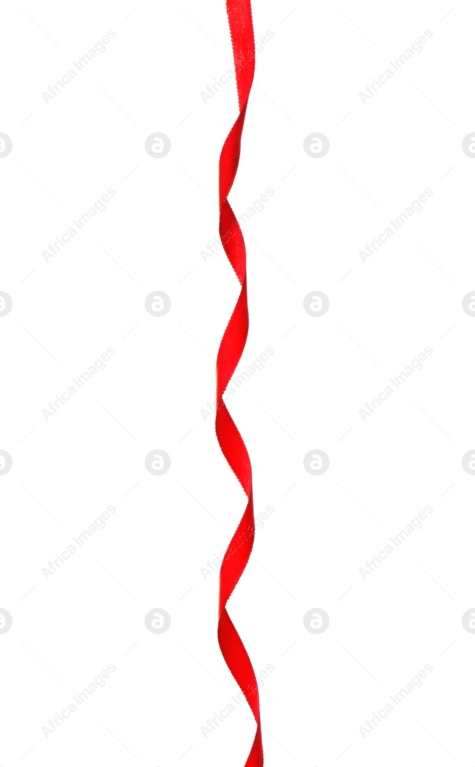 Photo of Beautiful satin ribbon on white background. Festive decoration