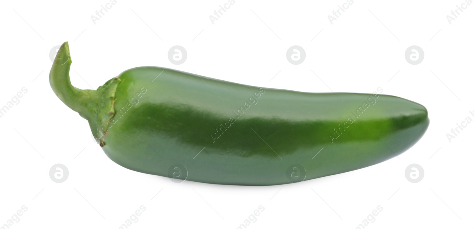 Photo of Green hot chili pepper isolated on white