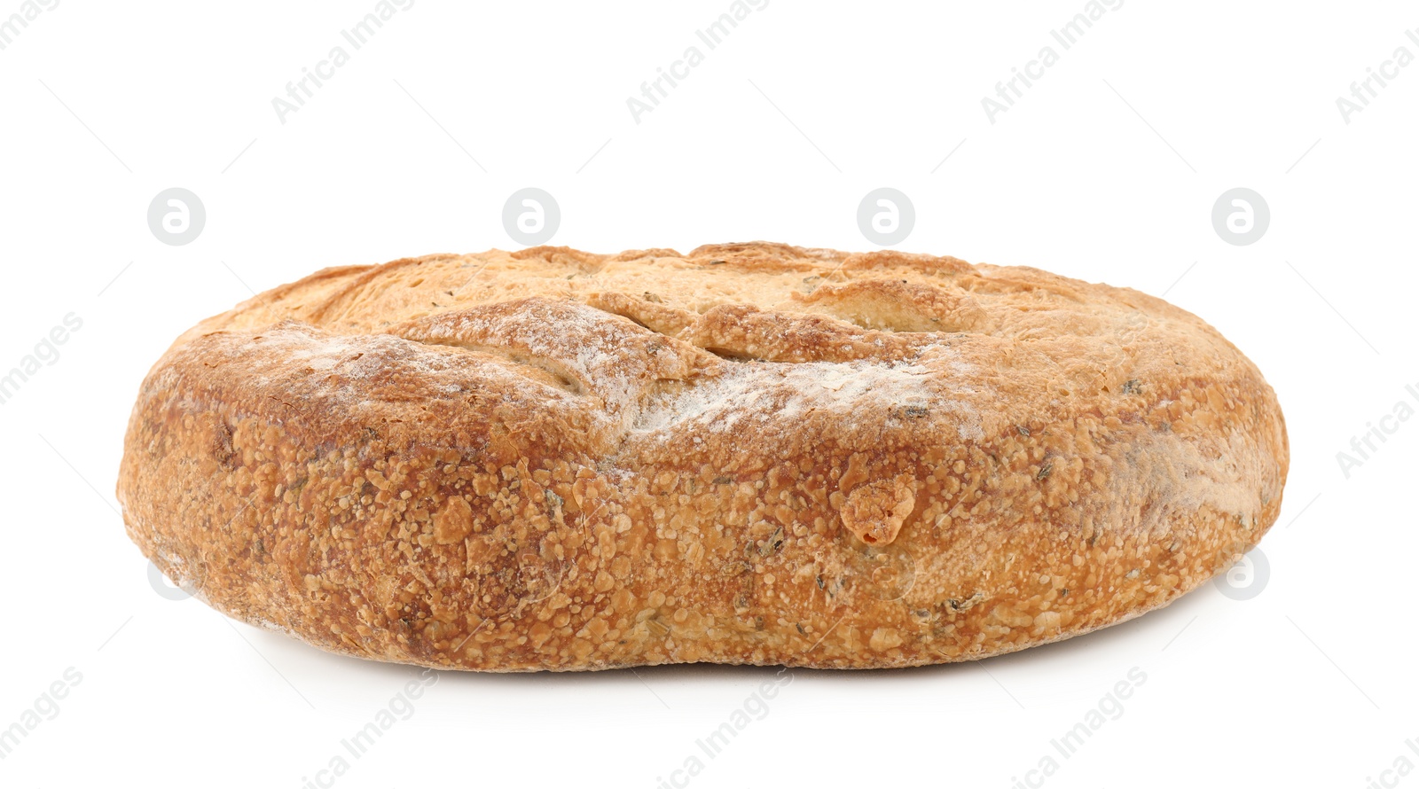 Photo of Freshly baked sourdough bread isolated on white